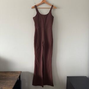 Wilo The Label Flare Leg Jumpsuit Ribbed Athleisure Yoga Pilates Dance Sz M